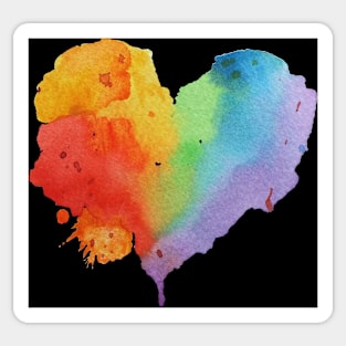 Copy of Rainbow Heart black background Sticker